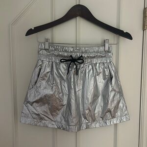 Justine Skye X H&M metallic silver mini skirt